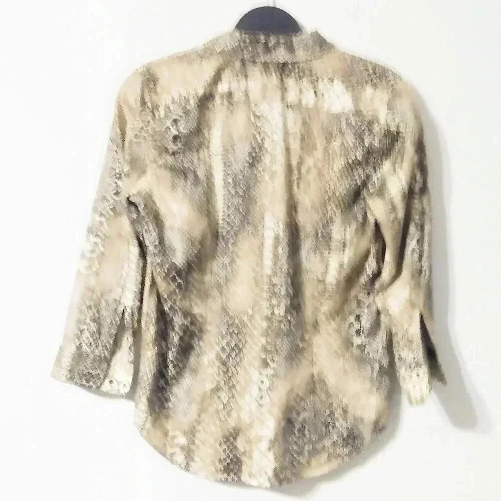 Lauren Ralph Lauren Snake‎ Print Button Down Top - Picture 4 of 5